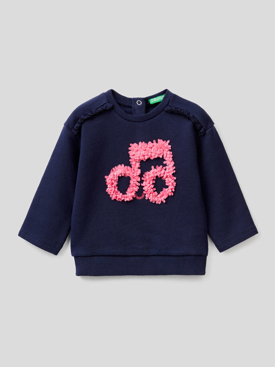 Sweatshirt with petal look applique image number 1