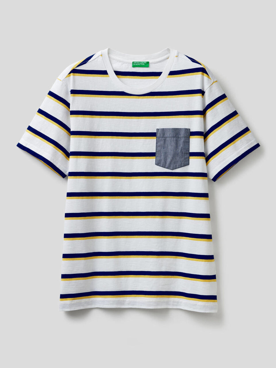 Striped t-shirt with clashing pocket image number 1