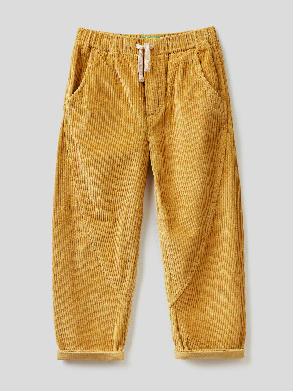 Trousers in velvet with drawstring