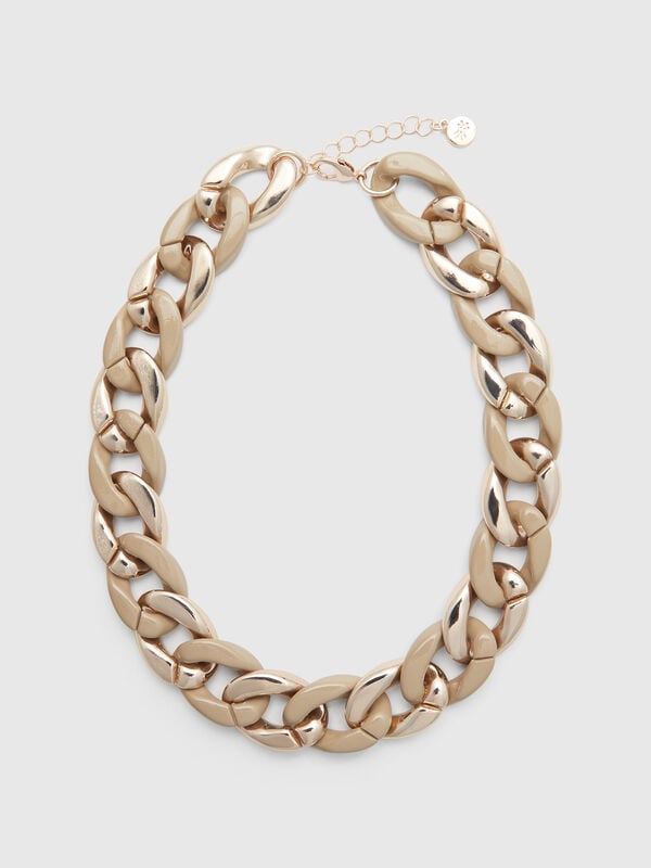 Gold and beige necklace Women