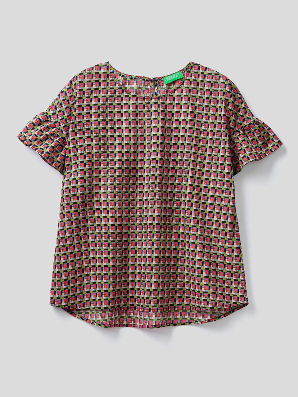 Blouse with frill sleeve image number 1