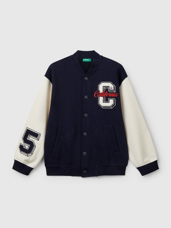 Over fit bomber jacket with embroidery Junior Boy