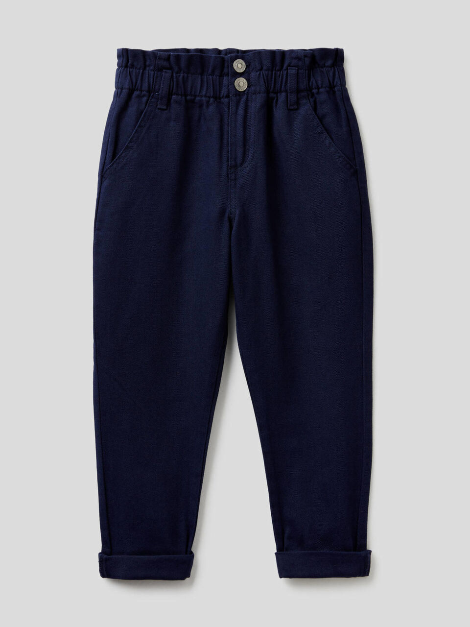 Paperbag trousers in organic cotton image number 1