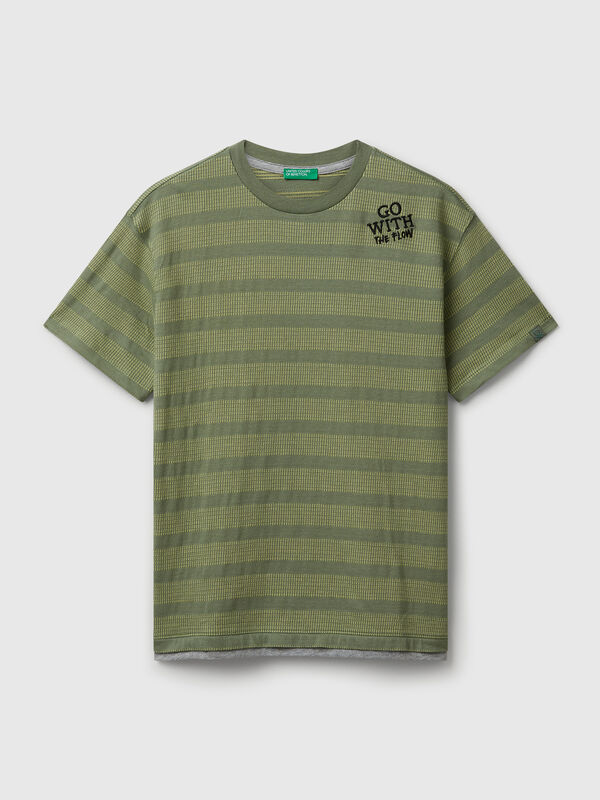 Striped t-shirt with embroidery Junior Boy