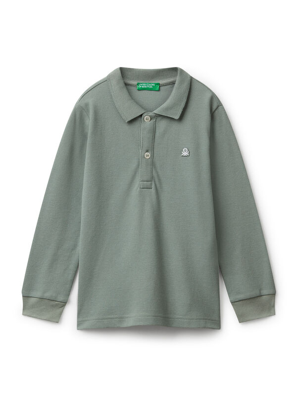 Long sleeve polo in cotton  Junior Boy