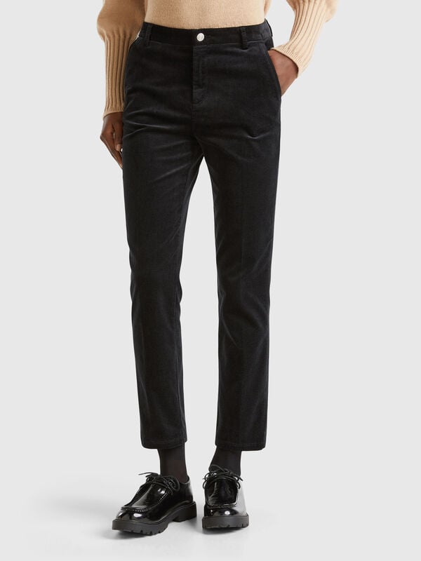 Stretch velvet chinos Women