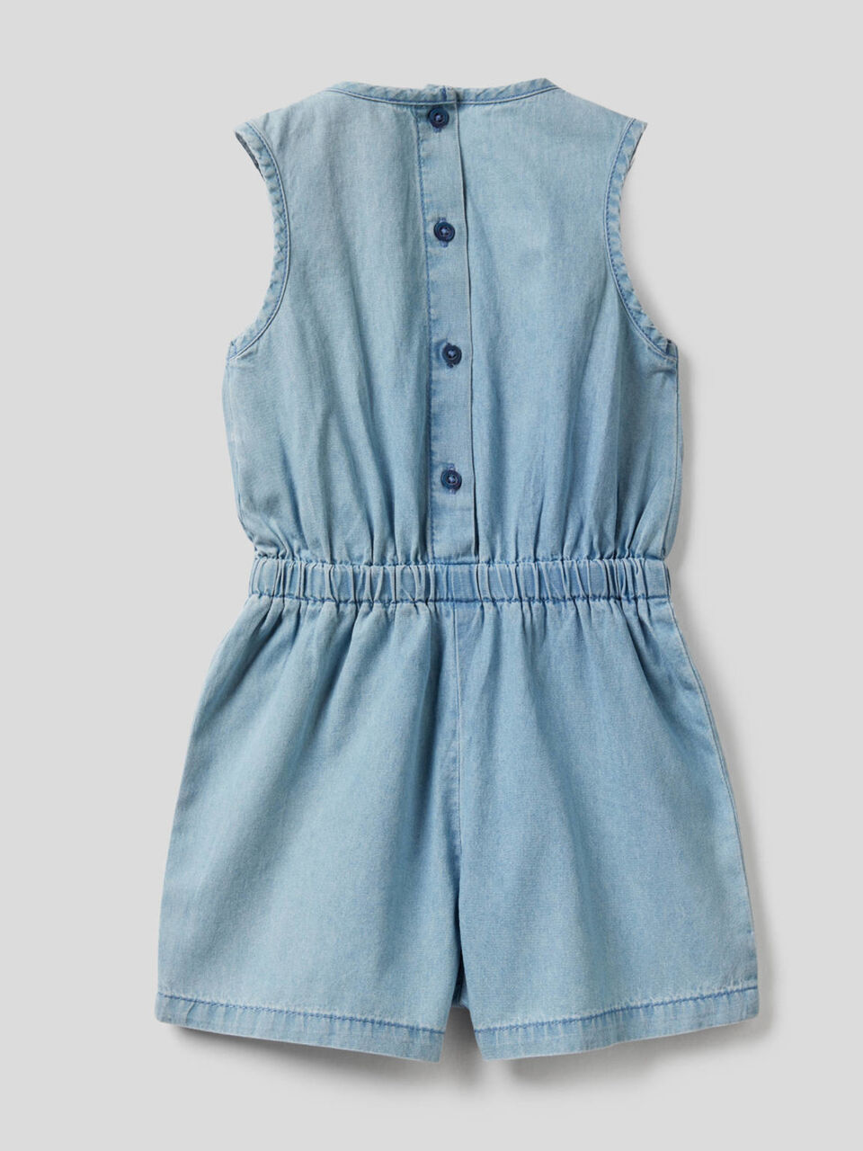 Short jumpsuit in light denim image number 2