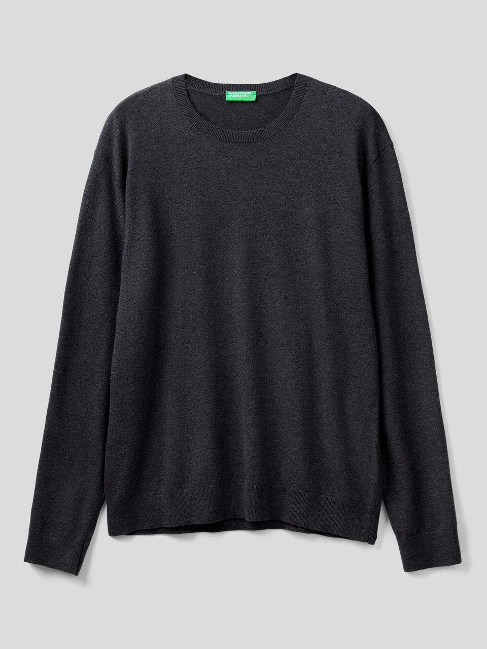 Crew neck sweater in cotton blend image number 1