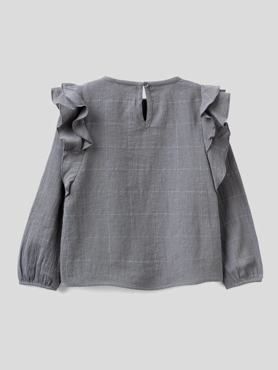 Check blouse with rouches image number 2