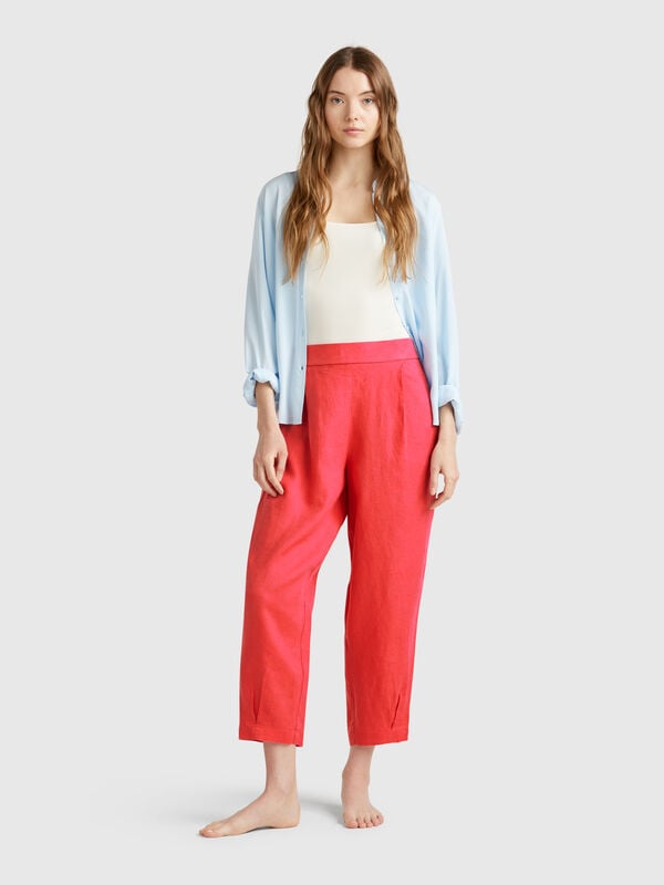 Soft trousers in pure linen Women