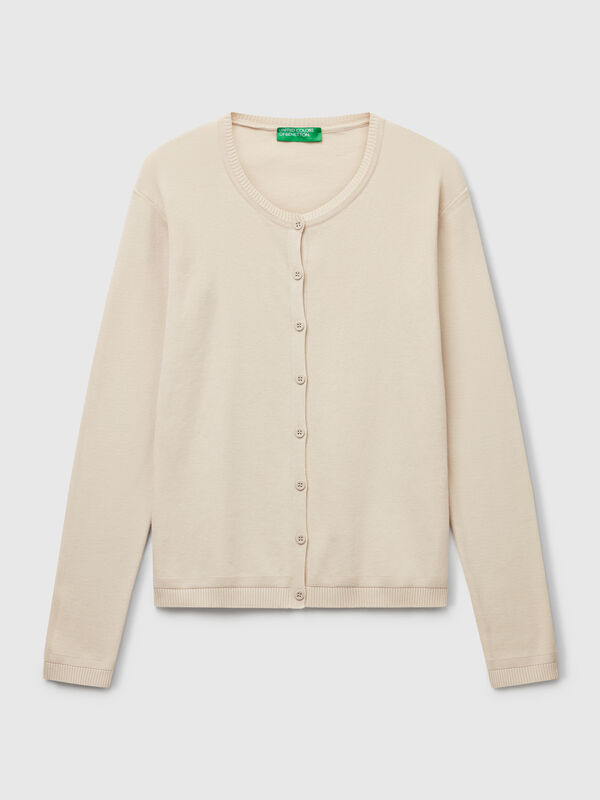 Beige 100% cotton cardigan Women