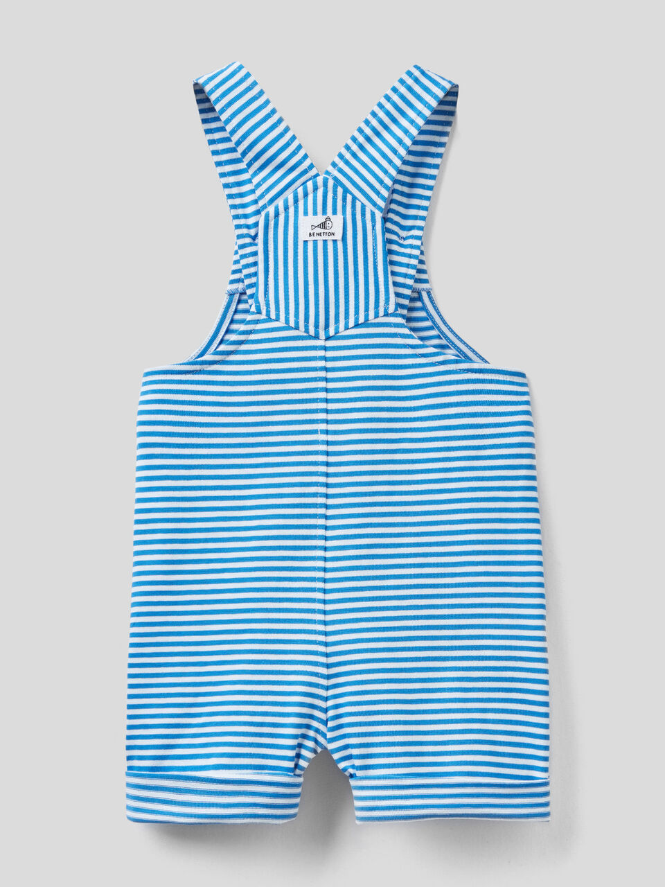Striped overalls in 100% organic cotton image number 2