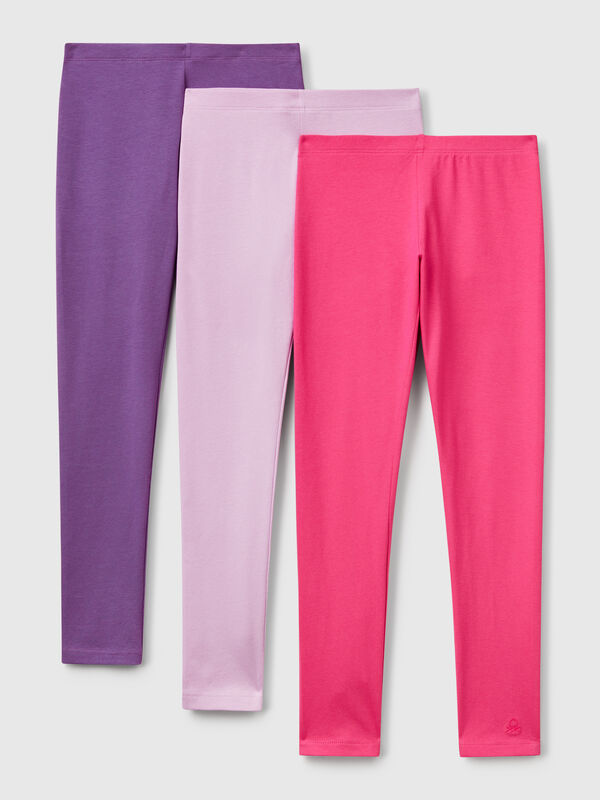 Three leggings in stretch cotton Junior Girl