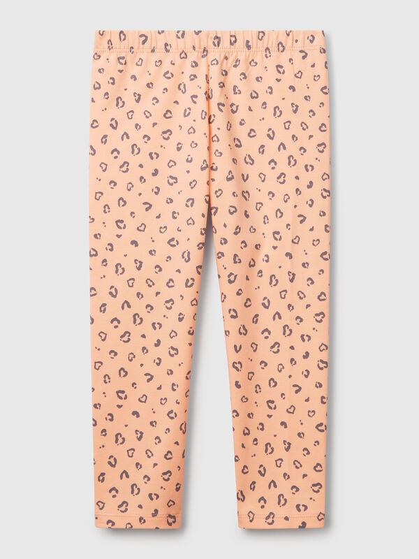 Peach leggings with animal print Junior Girl