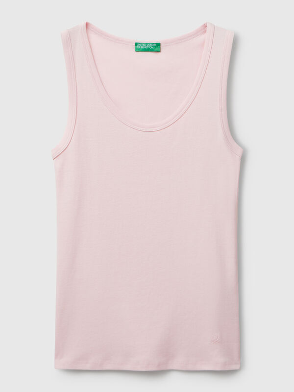 Pink tank top in pure cotton Women