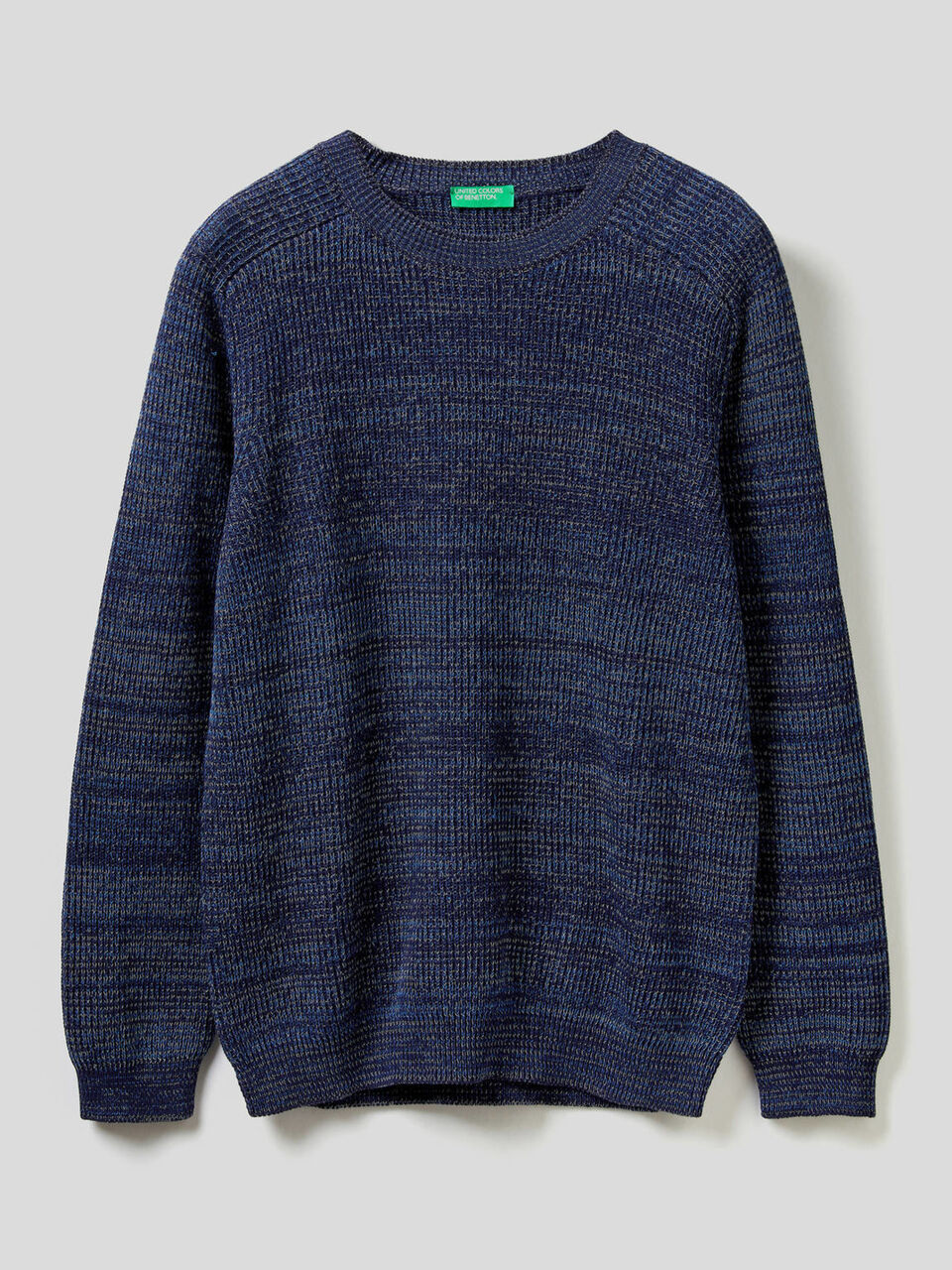 Crew neck sweater in pure cotton image number 1