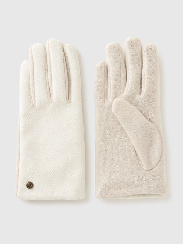 Gloves with herringbone texture Women