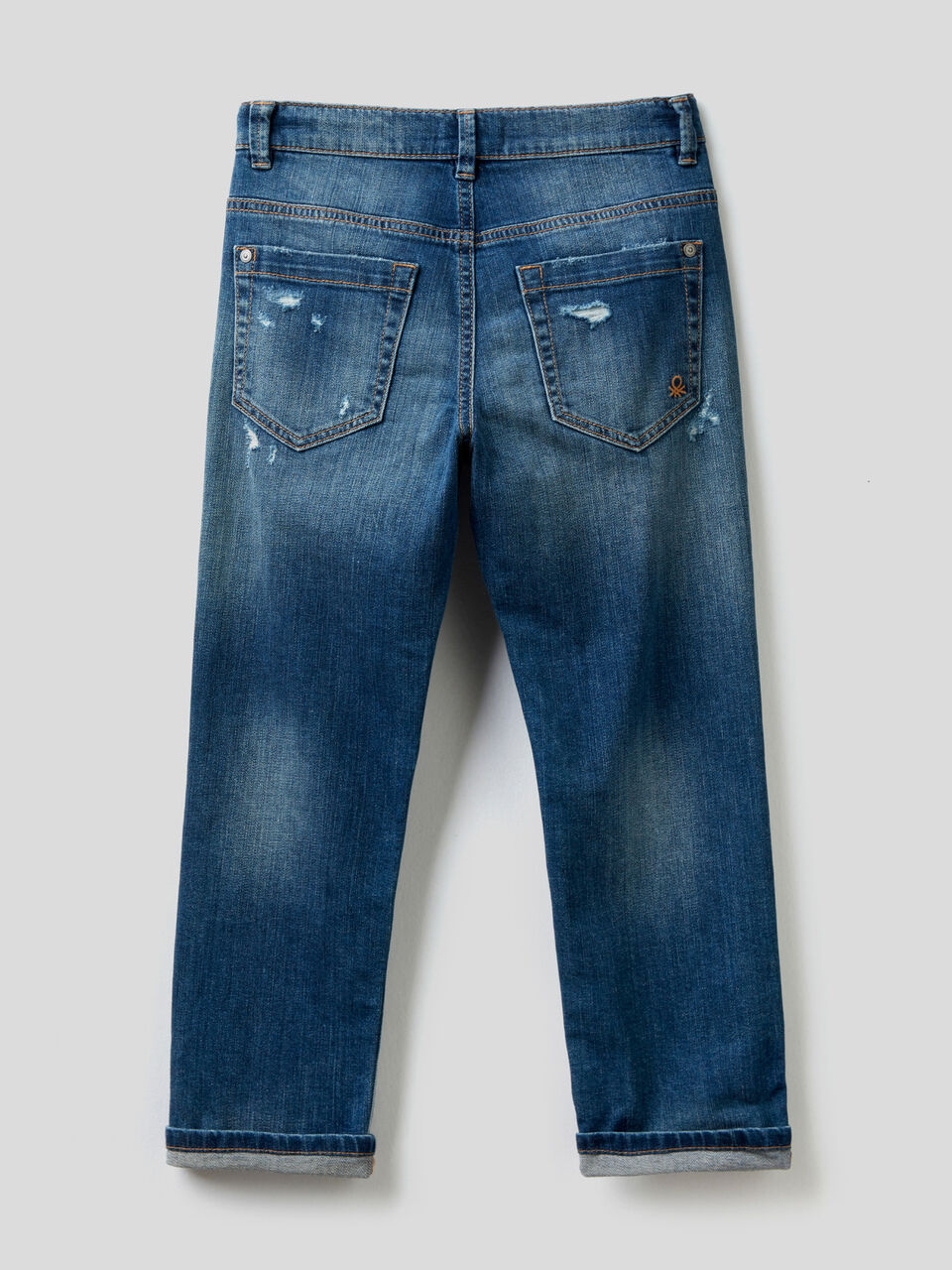 Jeans in stretch cotton with rips image number 2
