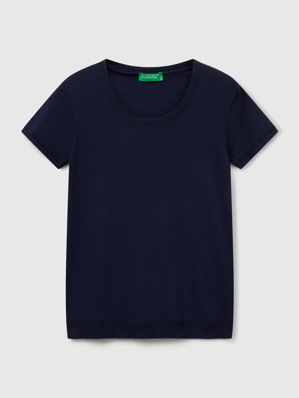 Short sleeve sweater in pure cotton Women