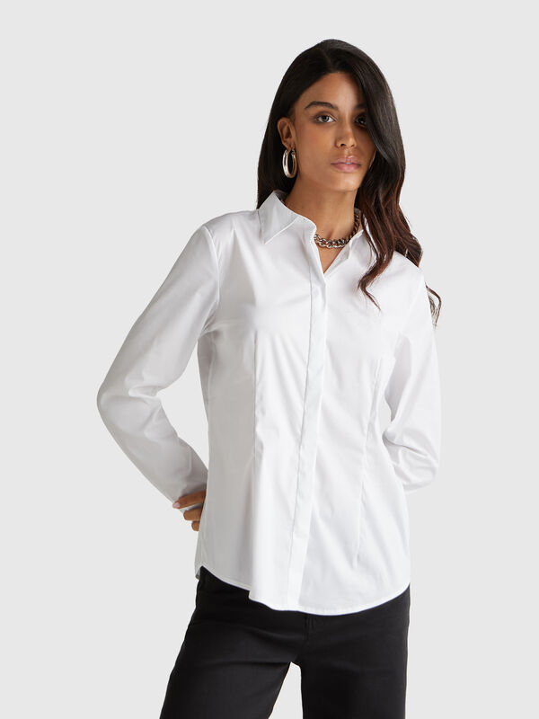 Shirt in stretch cotton blend Women