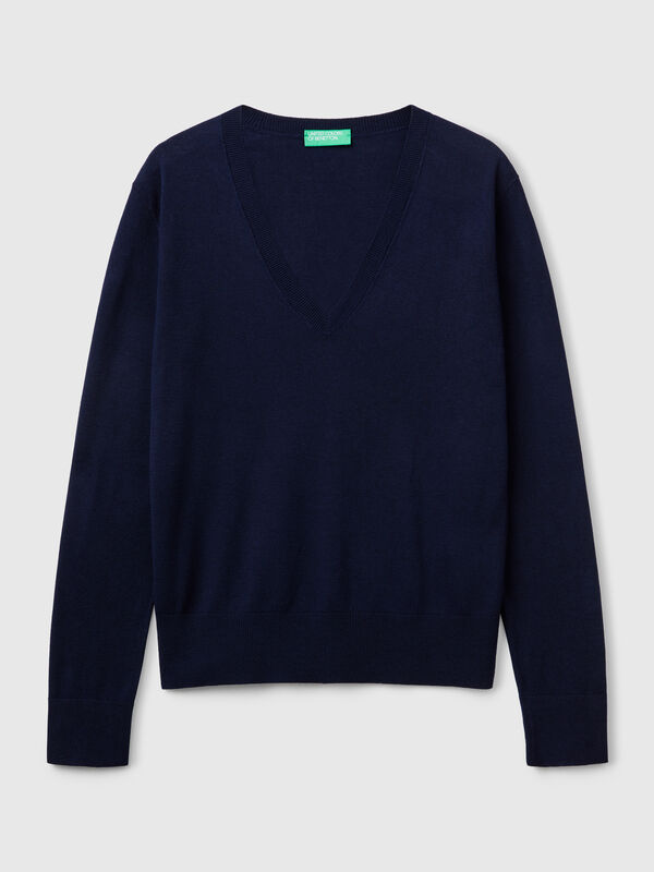 V-neck top in silk blend Women