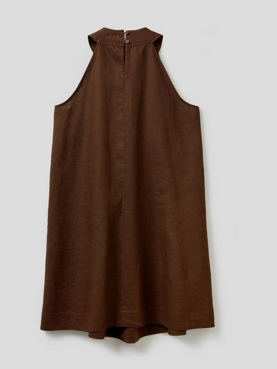 Cropped dress in 100% linen image number null