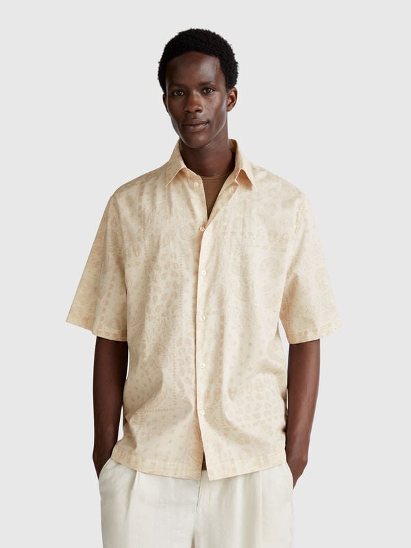 Short sleeve patterned shirt Men