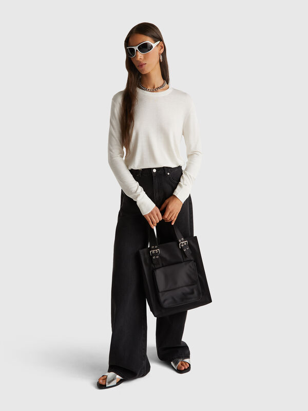 Long sleeve top in silk blend Women