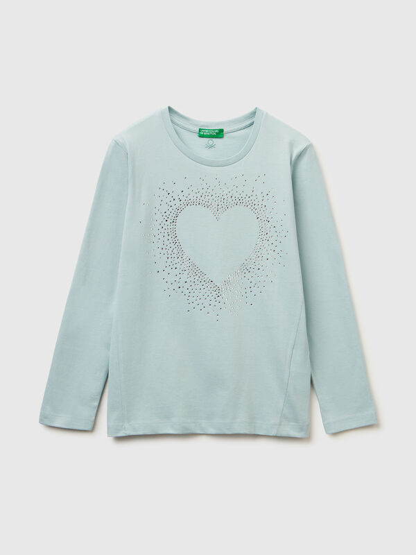 T-shirt with rhinestone applique Junior Girl