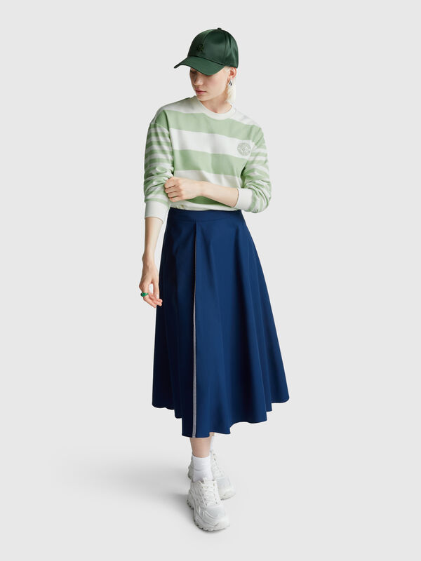 Striped crew neck hoodie Women