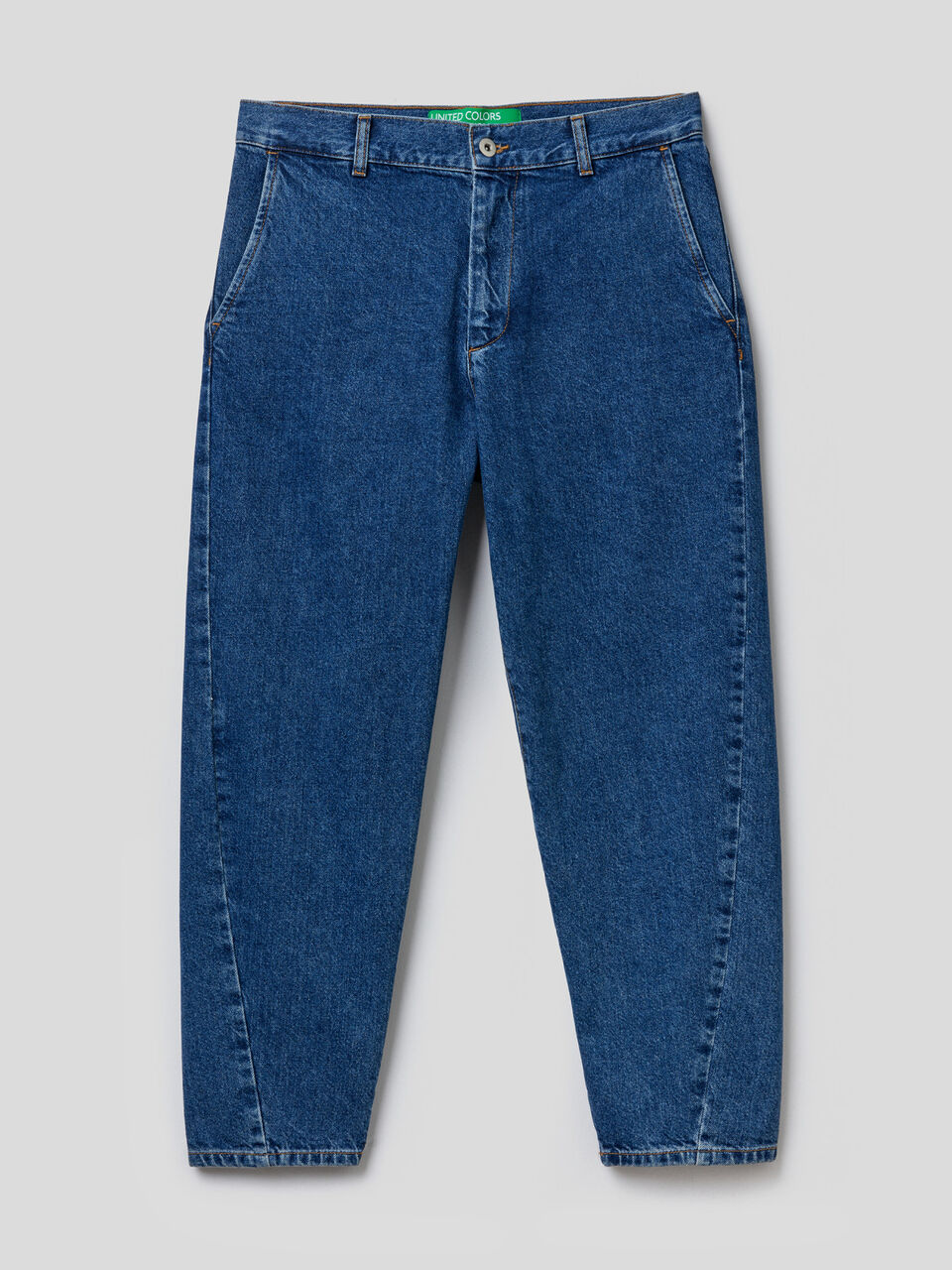 Cropped 100% cotton jeans image number 1