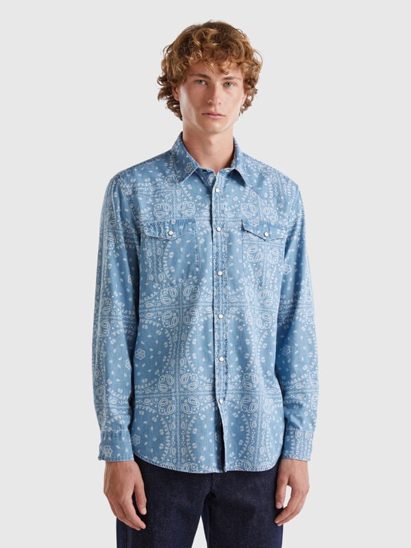 Chambray western shirt Men