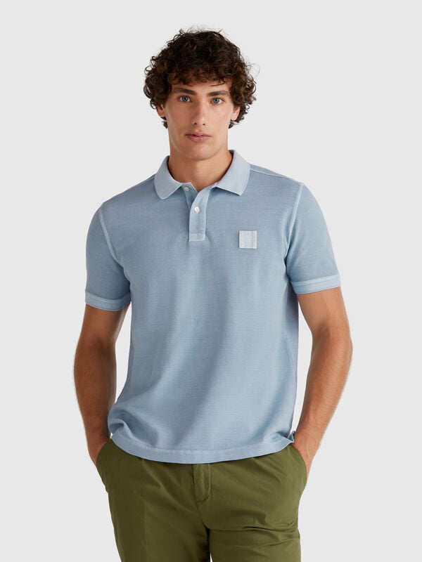Regular fit light blue polo Men