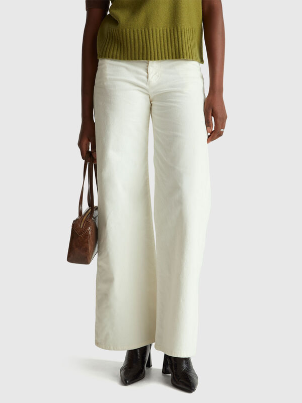 Wide fit velvet trousers Women