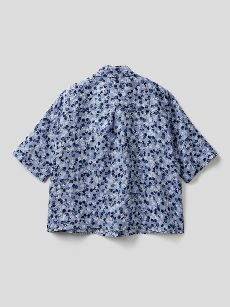 100% linen shirt with pattern print image number 2