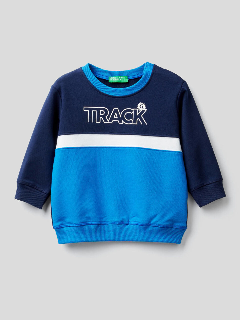 Color block sweatshirt in stretch organic cotton image number 1