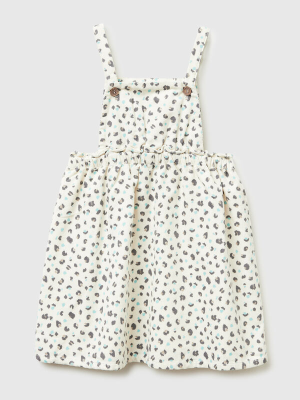 Patterned corduroy dungaree skirt Junior Girl