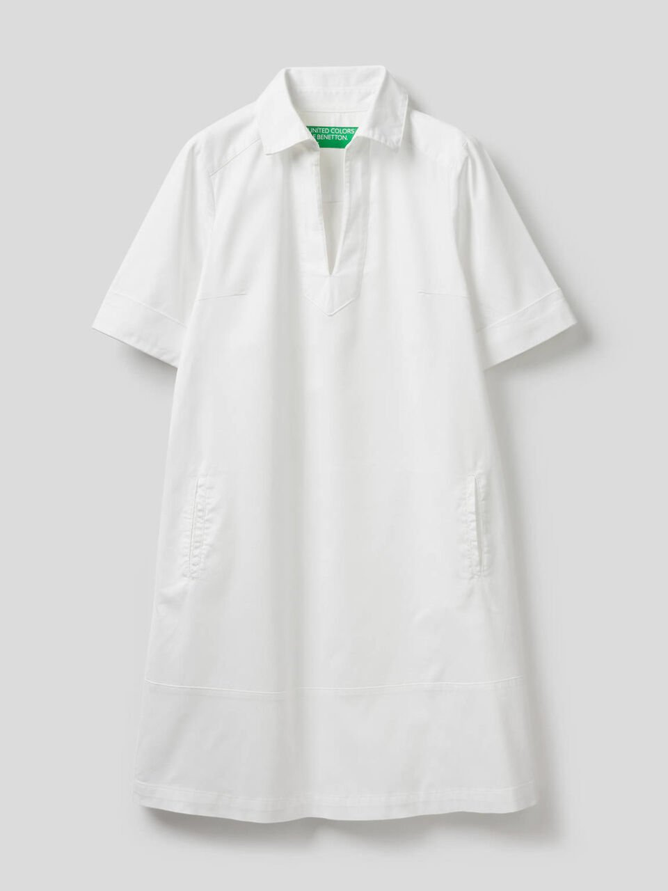 Flared dress in stretch cotton image number 1