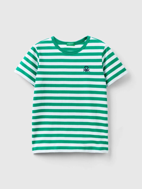 Striped 100% cotton t-shirt Junior Boy