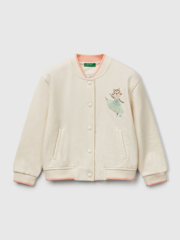 Sweat bomber in cotton blend  Junior Girl
