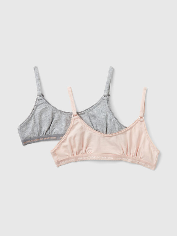 Two bras in stretch cotton Junior Girl