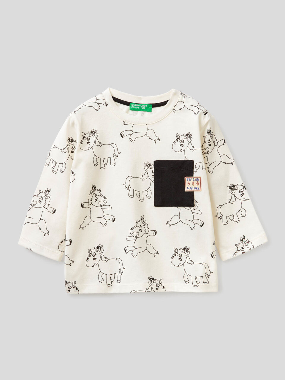 T-shirt with horse print image number 1