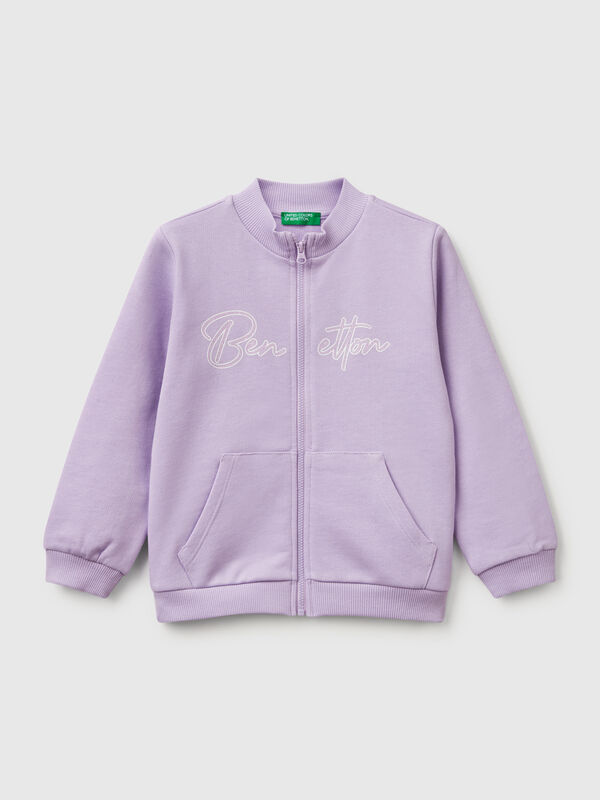 Sweatshirt with zip in cotton Junior Girl