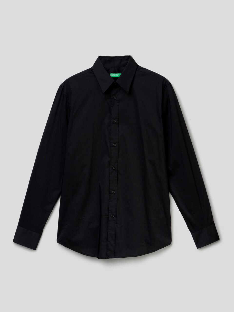 Solid color slim fit shirt Men image number 1