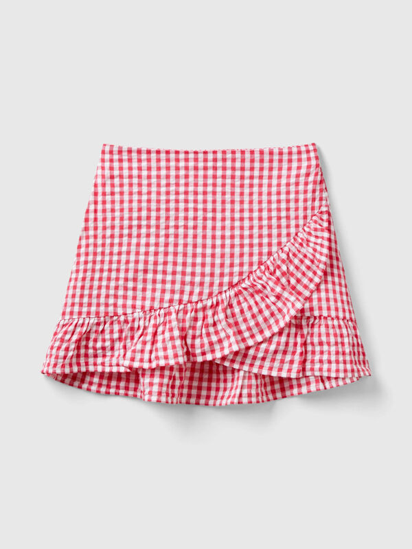 Vichy wrap skirt Junior Girl