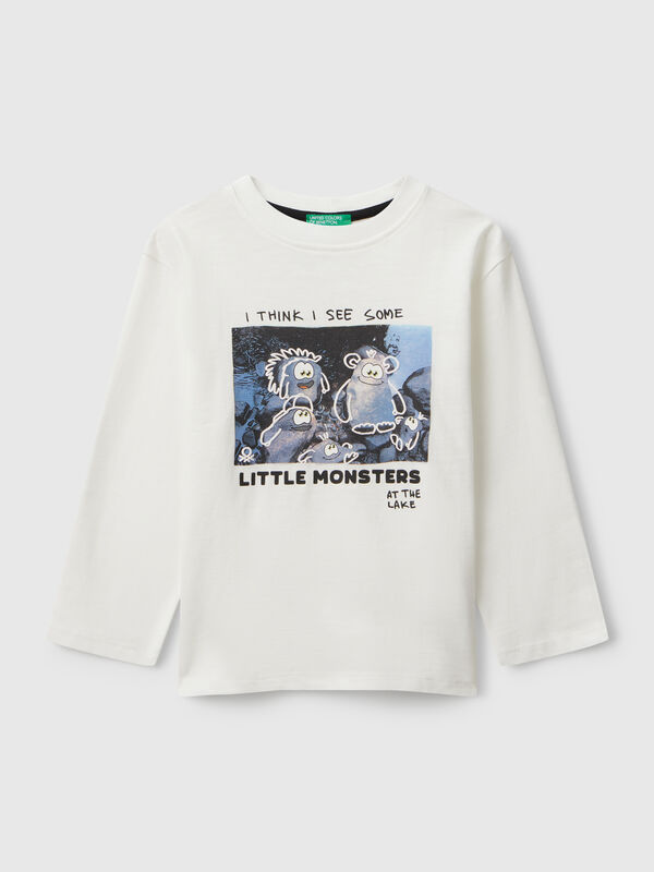 T-shirt with monster print Junior Boy