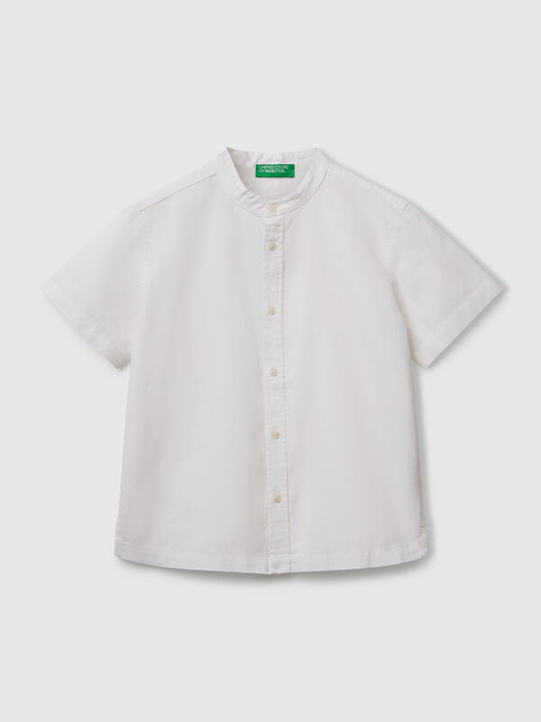 Short sleeve Mandarin collar shirt  Junior Boy