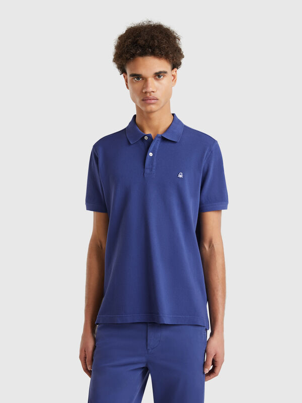 Blue regular fit polo Men