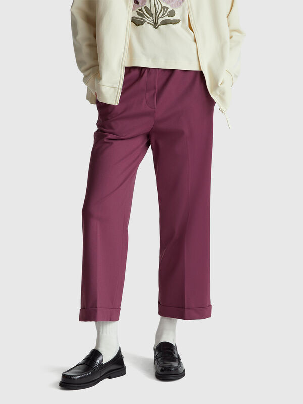 Trousers with elastic waist Women