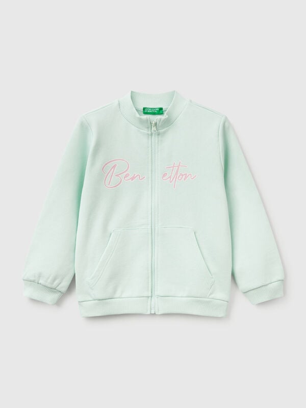 Sweatshirt with zip in cotton Junior Girl